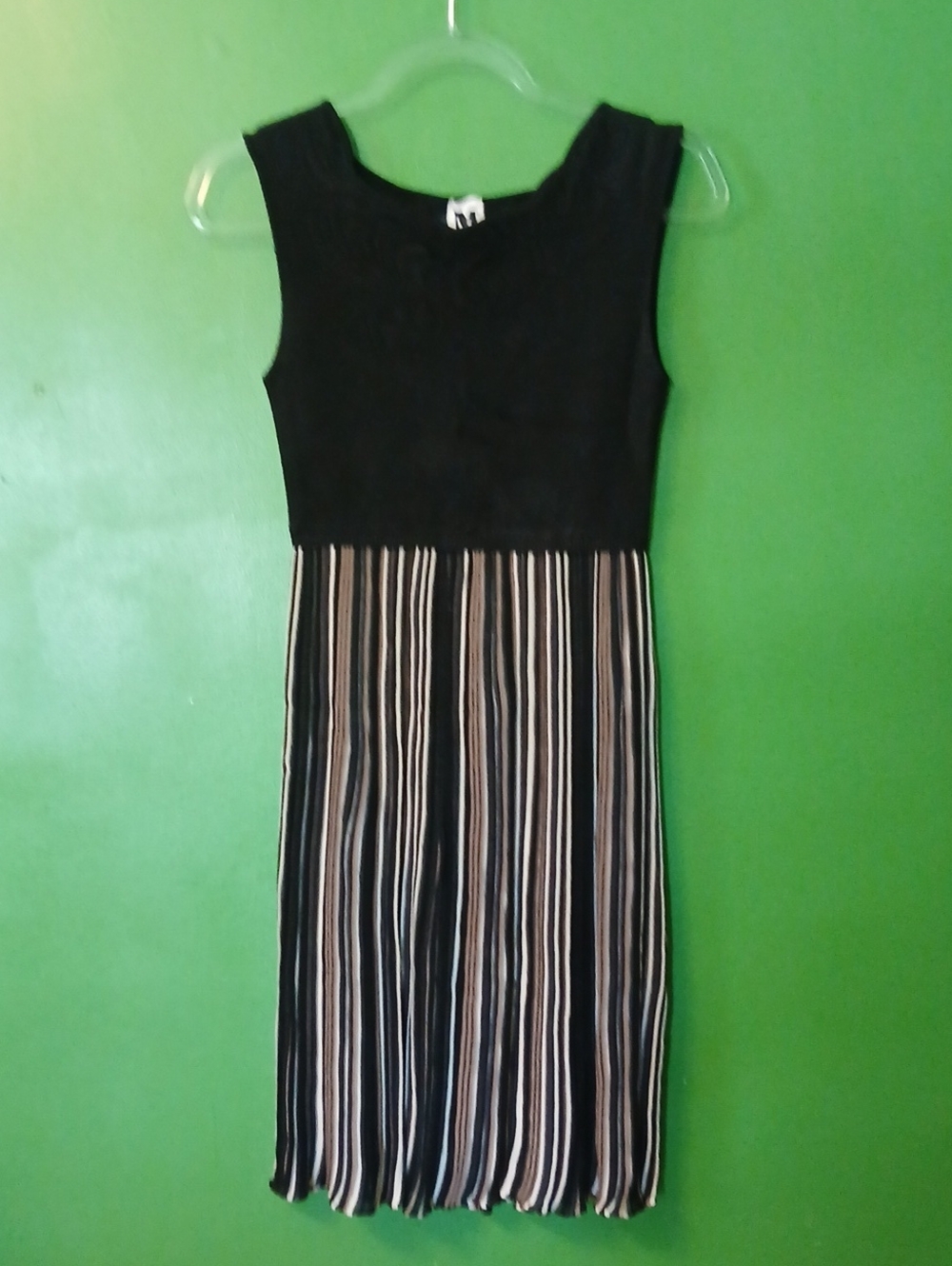 Missoni Black Sleeveless Dress with Striped Skirt